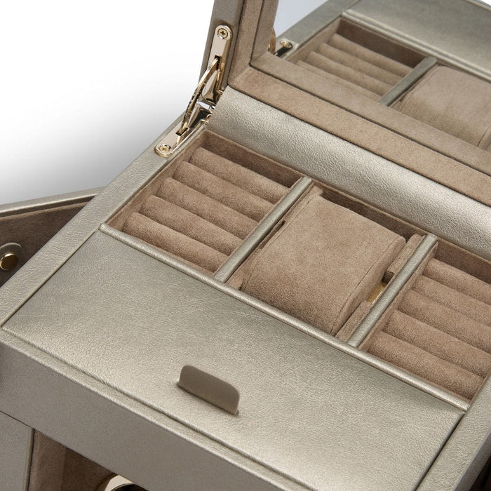 WOLF Palermo Single Watch Winder With Jewelry Storage