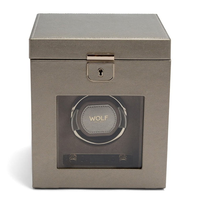 WOLF Palermo Single Watch Winder With Jewelry Storage