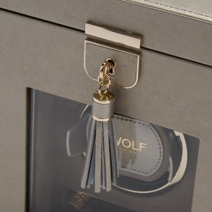 WOLF Palermo Single Watch Winder With Jewelry Storage