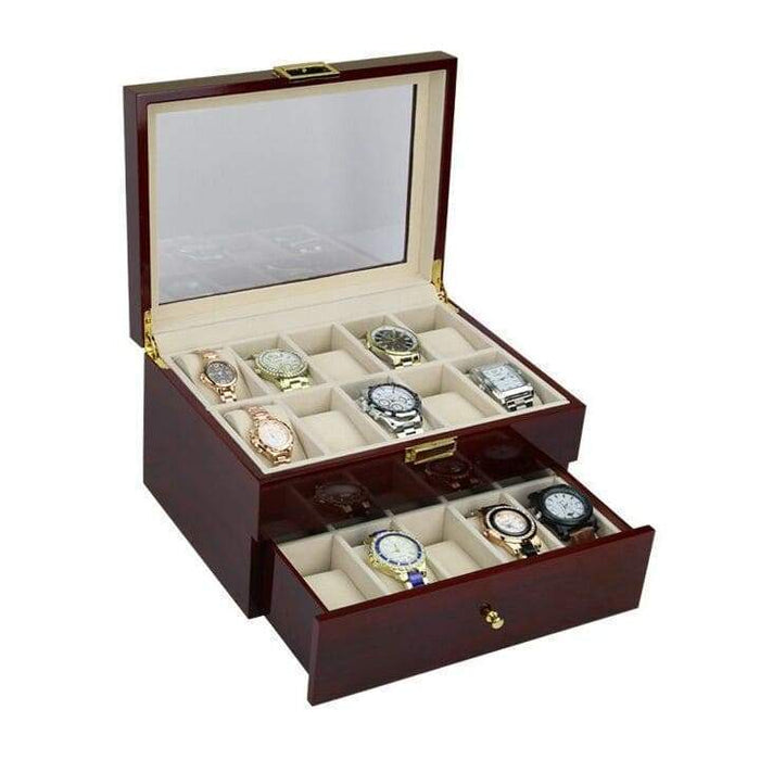 Wooden Watch Collection Storage Box with 20 Slots