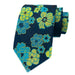 Floral Silk Tie for Men in Yellow and Blue Classy Accessory for Any Occasion