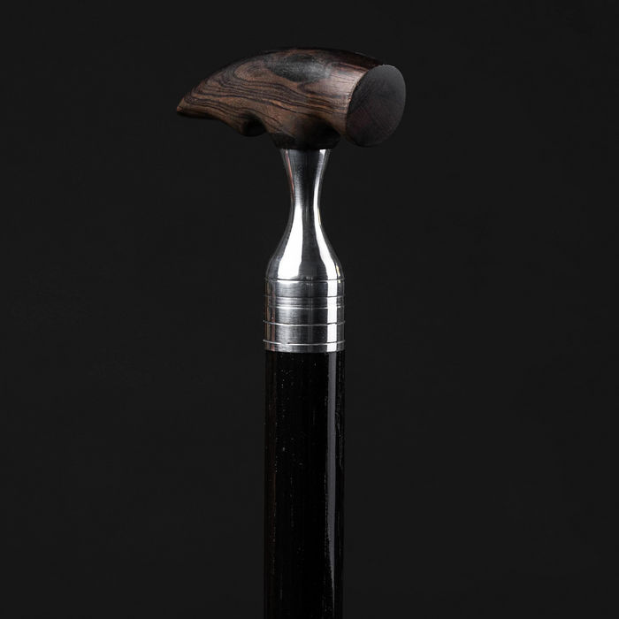 scandinavian walking stick with ergonomic handle